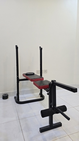 Khobar, Sporting Goods, SAR 650,  Home Gym Setup- York 100KG Dumbbell & Barbell Set + Bench Press + Accessories