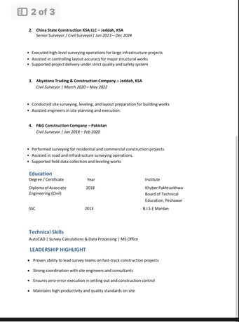 Al Ajwad, Job Seekers, Surveyor