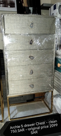 Riyadh, Furniture, SAR 750,  Archie 5 Drawers Chest From Aura