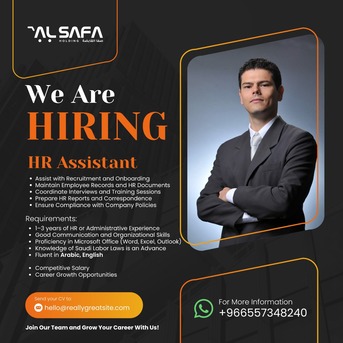 Jeddah, Jobs, WE ARE HIRING HR ASSISTANT