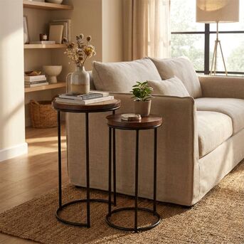 London, Furniture, GBP 159,  Wooden Nest Of Tables | Space-Saving Solid Wood Nesting Tables