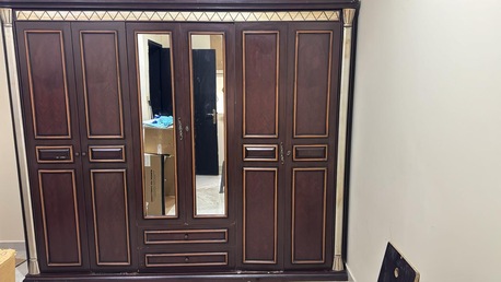 Al Thuqbah, Furniture, SAR 250,  6-Door Wooden Wardrobe With Mirror