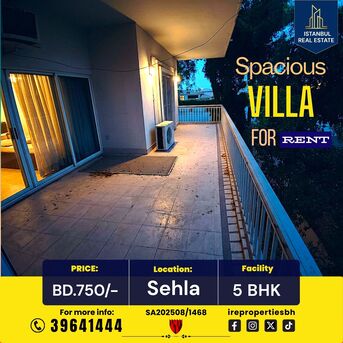 Jidhafs, Villas, BHD 750,  400 Sq. Meter,  Massive 5 BHK Family Villa For Rent In Sehla &ndash;BD.750/-