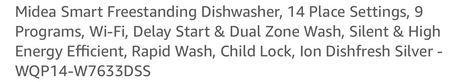Riyadh, Appliances, SAR 600,  Midea Dishwasher (almost New)