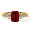 USD 4078,  Limited-Time Sale &ndash; Lab Grown Ruby Engagement Rings With Emerald Cut Ruby