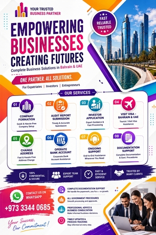 Manama, Business, Your Business Partner For Every Milestone IN BAHRAIN & UAE
