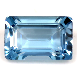 New York, Jewelry, USD 372,  Loose Aquamarine Stone Natural Emerald Cut Aquamarine 0.55 Carat