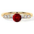 USD 1703,  Lab Ruby Ring In Round Shape With Sparkling Diamonds