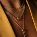 150,  Handmade Gold Necklaces UK &mdash; Ouroboros Green Onyx | London Studio