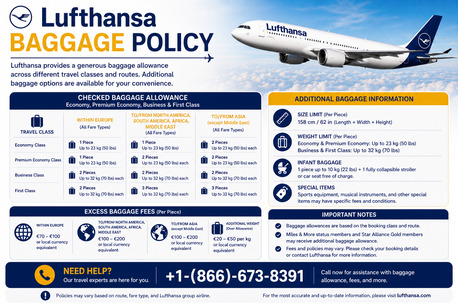 New York, Travel, How Many Baggage Allowed International Lufthansa Flights Today | +1-(866)-673-8391