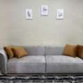 SAR 3200,  Brand New 4-Seater Sofa &ndash; Elegant Grey Color With Soft Velvet Fabric & Mustard (Unused)