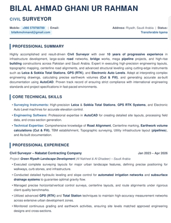 Riyadh, Job Seekers, Land Surveyor