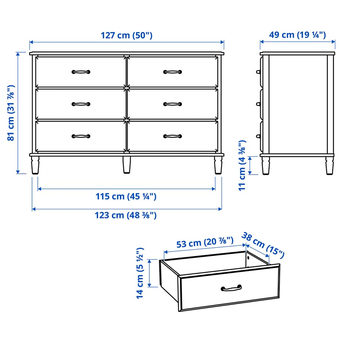 Al Rakah Al Shamaliyah, Furniture, SAR 750,  Drawers With 6 Drawers, White For Sale Ikea