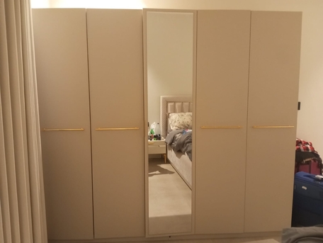 Riyadh, Furniture, SAR 8000,  King Size Bed Set With Mattress + 5-Door Wardrobe | Excellent Condition