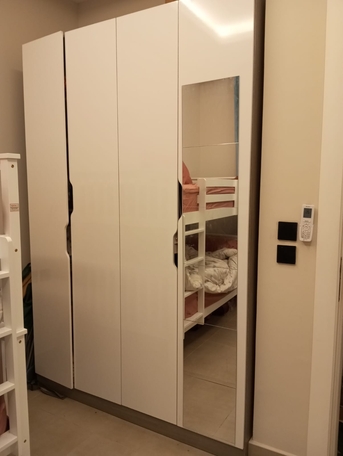 Riyadh, Furniture, SAR 2600,  Bunk Bed Set With Mattresses & 4-Door Wardrobe | Like New | Warranty Till June 2027