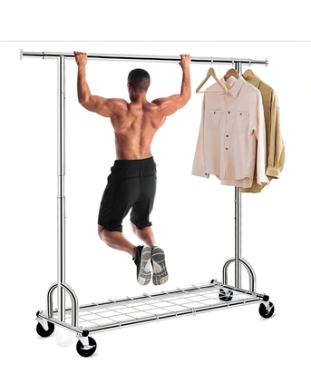 Riyadh, Household Items, SAR 200,  Heavy-Duty Rolling Garment Rack With Wheels | 450 Lbs Capacity | Foldable & Portable