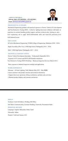 Manama, Job Seekers, Mechanical Engineer