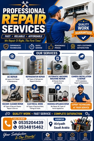 Riyadh, Air Conditioning, Professional AC, Refrigeration & Home Appliance Repair Services In Riyadh