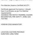 FIRE WATCHER (ARAMCO APPROVED) OFFSHORE