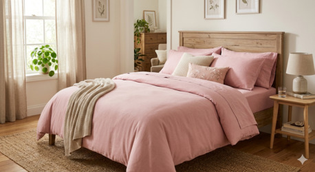 Mumbai, Household Items, INR 1499,  Pink Bedsheets Pure Cotton 245 GSM Handloom Woven, Natural Azo-Free Dyes, Soft