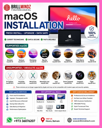 Hoora, Computer, MacOS,Windows Installation ,Laptop Keybaord ,Battery,Ram Upgrade,Replacement