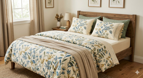 Mumbai, Household Items, INR 1499,  Bedsheet With Pillow Covers 245 GSM Pure Cotton, Handloom Woven, Complete Set | Theindiglo