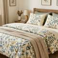 INR 1499,  Bedsheet With Pillow Covers 245 GSM Pure Cotton, Handloom Woven, Complete Set | Theindiglo
