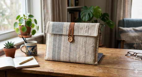 Mumbai, Household Items, INR 750,  Cotton Laptop Cover Hand Block Printed, Pure Cotton, Natural Dyes, Padded | Theindiglobal
