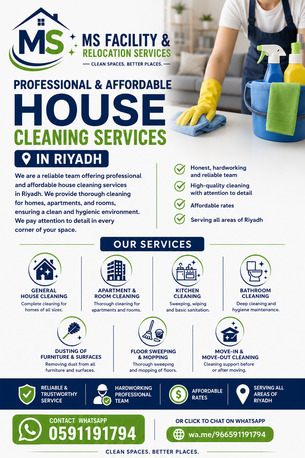 Riyadh, Cleaning, MS Cleaning & Relocation Services