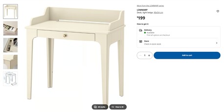 Riyadh, Furniture, SAR 390,  LOMMARP Desk, Dark Beige