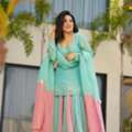 INR 6500,  Buy Cloudy Marshmallow Cosmos Kurta Palazzo Set Online