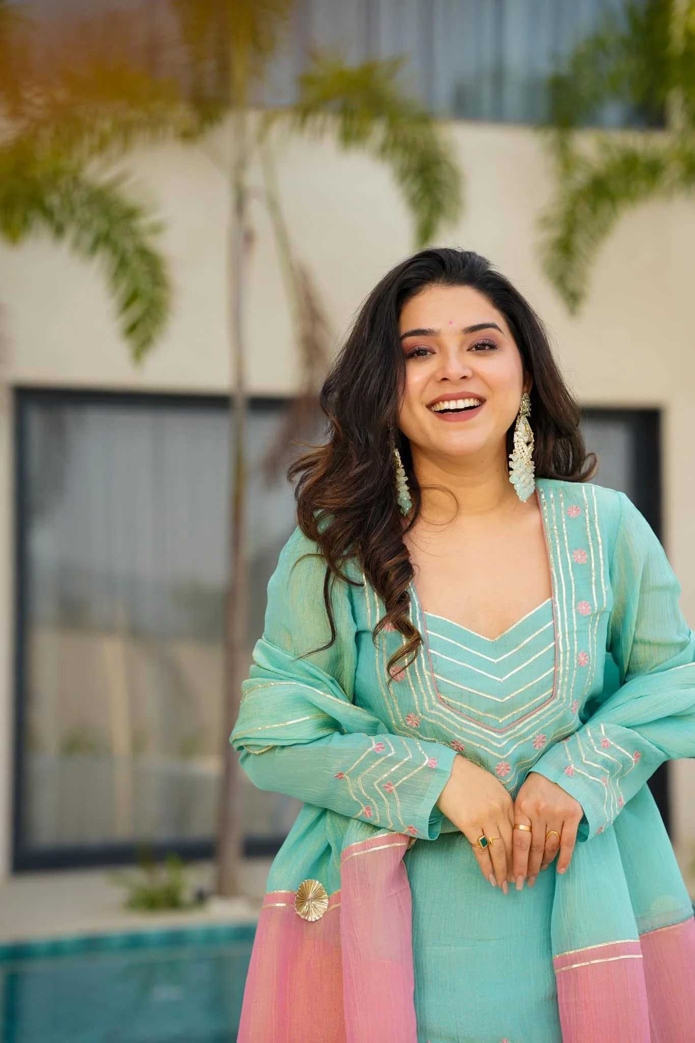 Jaipur, Clothing & Accessories, INR 6500,  Buy Cloudy Marshmallow Cosmos Kurta Palazzo Set Online