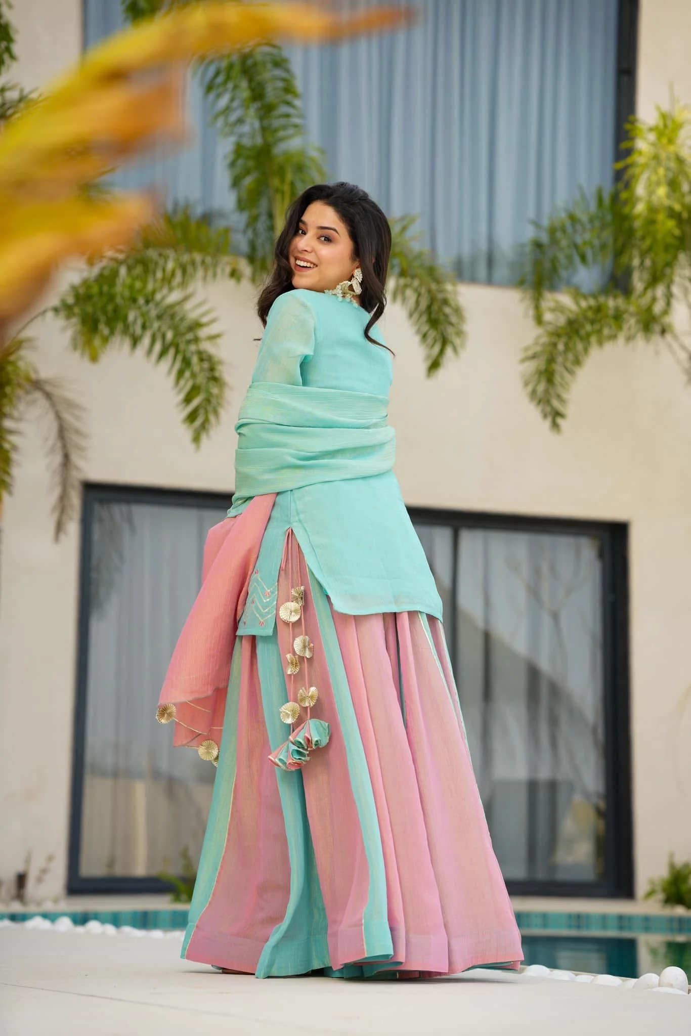 Jaipur, Clothing & Accessories, INR 6500,  Buy Cloudy Marshmallow Cosmos Kurta Palazzo Set Online