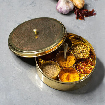 Melbourne, Household Items, Hand Crafted Brass Spice Box: Every Spice In Its Perfect Place
