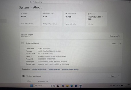 Riyadh, Computers, SAR 3200,  Acer Nitro V15 Core 7 240H 16GB 512 Ssd RTX 4050 Like New