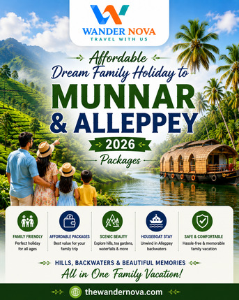 Noida, Travel, Affordable Dream Family Holiday To Munnar & Alleppey 2026 Packages
