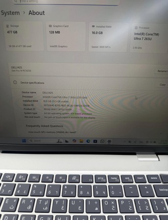 Riyadh, Computers, SAR 3300,  Dell Pro 14 Ultra 7 265U 16GB/512SSD New