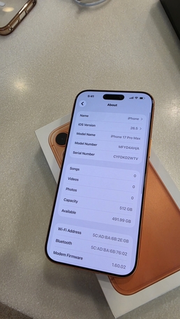 Dammam, Mobile Phones, SAR 5200,  IPhone 17 Pro Max 512 GB