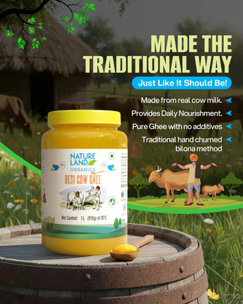 Mumbai, Farm & Garden, INR 615,  Organic Premium Cow Desi Ghee | Natureland Organics