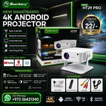 Manama, Electronics, BHD 22,  Brand New Smart Android WIFI Projector Youtube & Mobile Screen Sharing Very Good Working 3