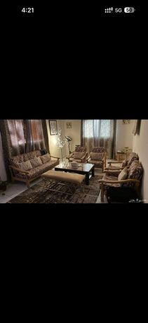 Dammam, Furniture, SAR 800,  5- Piece Wooden Sofa Set For Sale (1large 4singles) -Dammam