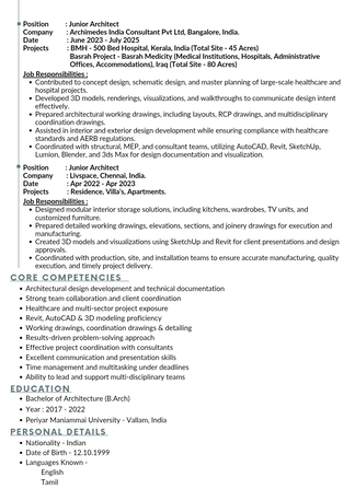 Khobar, Job Seekers, Architect/Interior Designer/Healthcare Architect