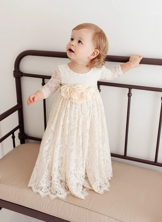 New York, Clothing & Accessories, USD 97,  Cream Boho Lace Flower Girl Dress, Tulle Bohemian Wedding Dress For Girls