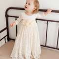 USD 97,  Cream Boho Lace Flower Girl Dress, Tulle Bohemian Wedding Dress For Girls
