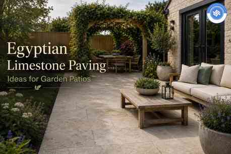 London, Farm & Garden, Elegant Egyptian Limestone Paving From East Yorkshire Stone