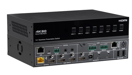 New York, Electronics, SW-5X1PS-70M 5&times;1 4K60 Seamless Presentation Switcher With HDBaseT 3.0 & KVM &ndash; New