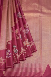 Kurnool, Businesses For Sale, Traditional Maroon Silk Saree For Festive Wear | Mavuris