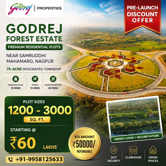Nagpur, Residential Plots, INR 6000000,  1200 Sq. Feet,  A New Benchmark In Plot Development At Godrej Forest Estate Nagpur