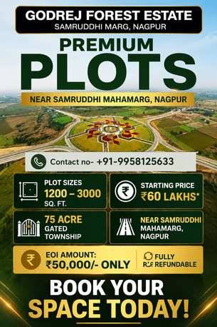 Nagpur, Residential Plots, INR 6000000,  1200 Sq. Feet,  A New Benchmark In Plot Development At Godrej Forest Estate Nagpur