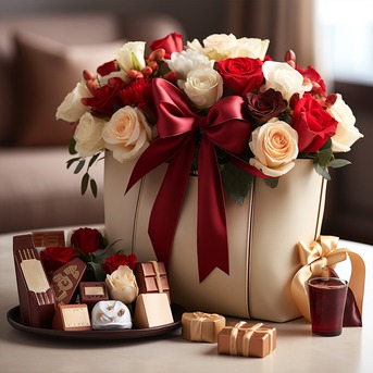 New Delhi, Delivery, Thank You Flowers With Chocolates And Cakes